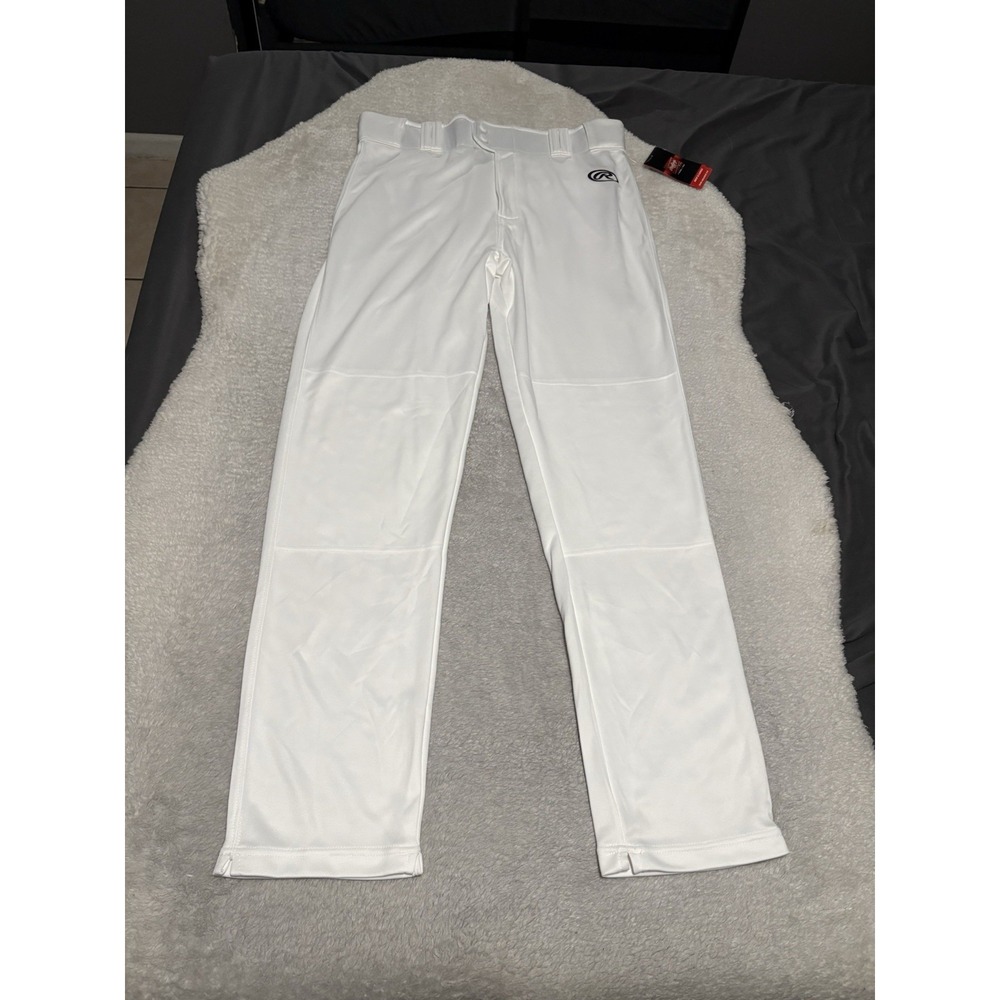Rawlings Launch Pants - White Baseball Pants Semi Relaxed Fit Size Large
